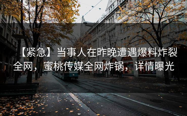 【紧急】当事人在昨晚遭遇爆料炸裂全网，蜜桃传媒全网炸锅，详情曝光