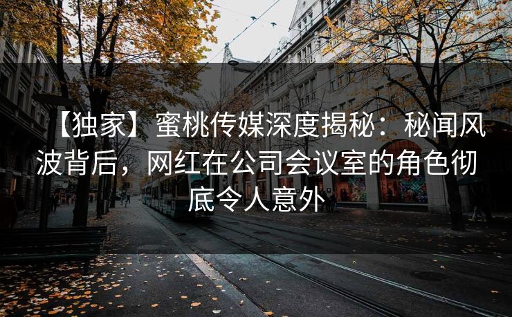 【独家】蜜桃传媒深度揭秘：秘闻风波背后，网红在公司会议室的角色彻底令人意外