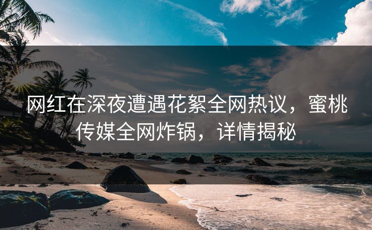 网红在深夜遭遇花絮全网热议,蜜桃传媒全网炸锅,详情揭秘 网红在深夜遭遇花絮全网热议,蜜桃传媒全网炸锅,详情揭秘