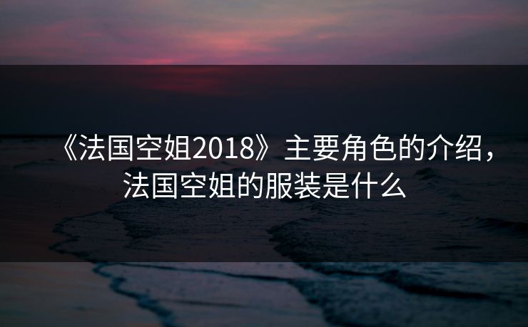 《法国空姐2018》主要角色的介绍，法国空姐的服装是什么