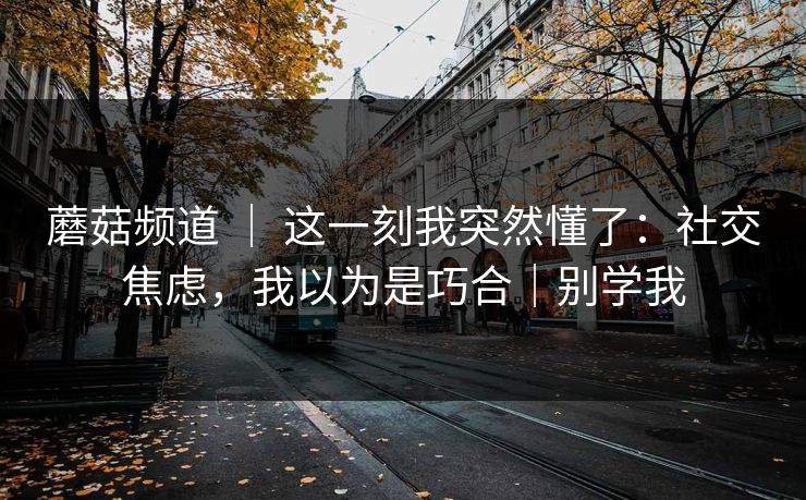 蘑菇频道 | 这一刻我突然懂了:社交焦虑,我以为是巧合|别学我 蘑菇频道 | 这一刻我突然懂了:社交焦虑,我以为是巧合|别学我